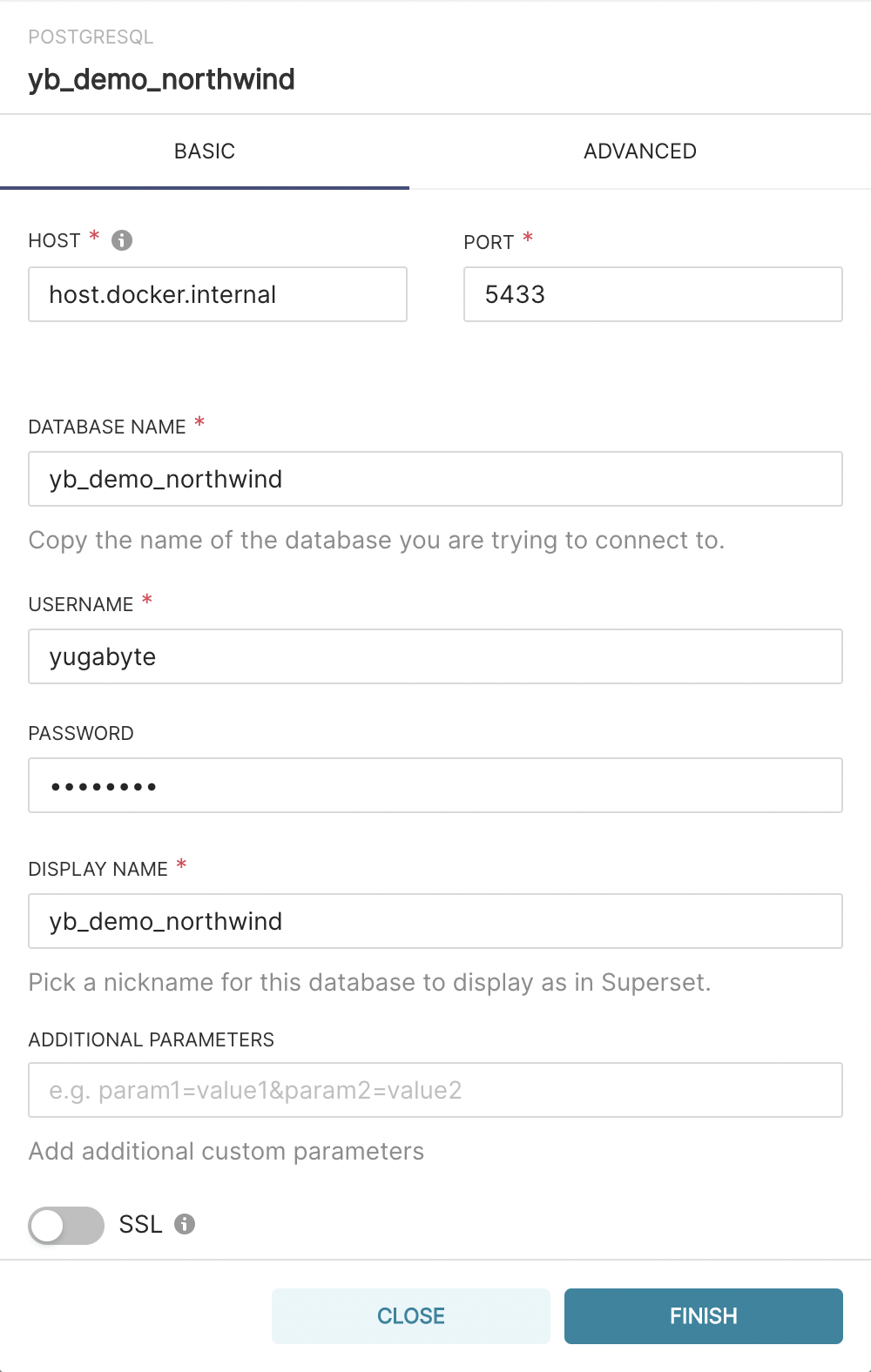 Database Connection Credentials