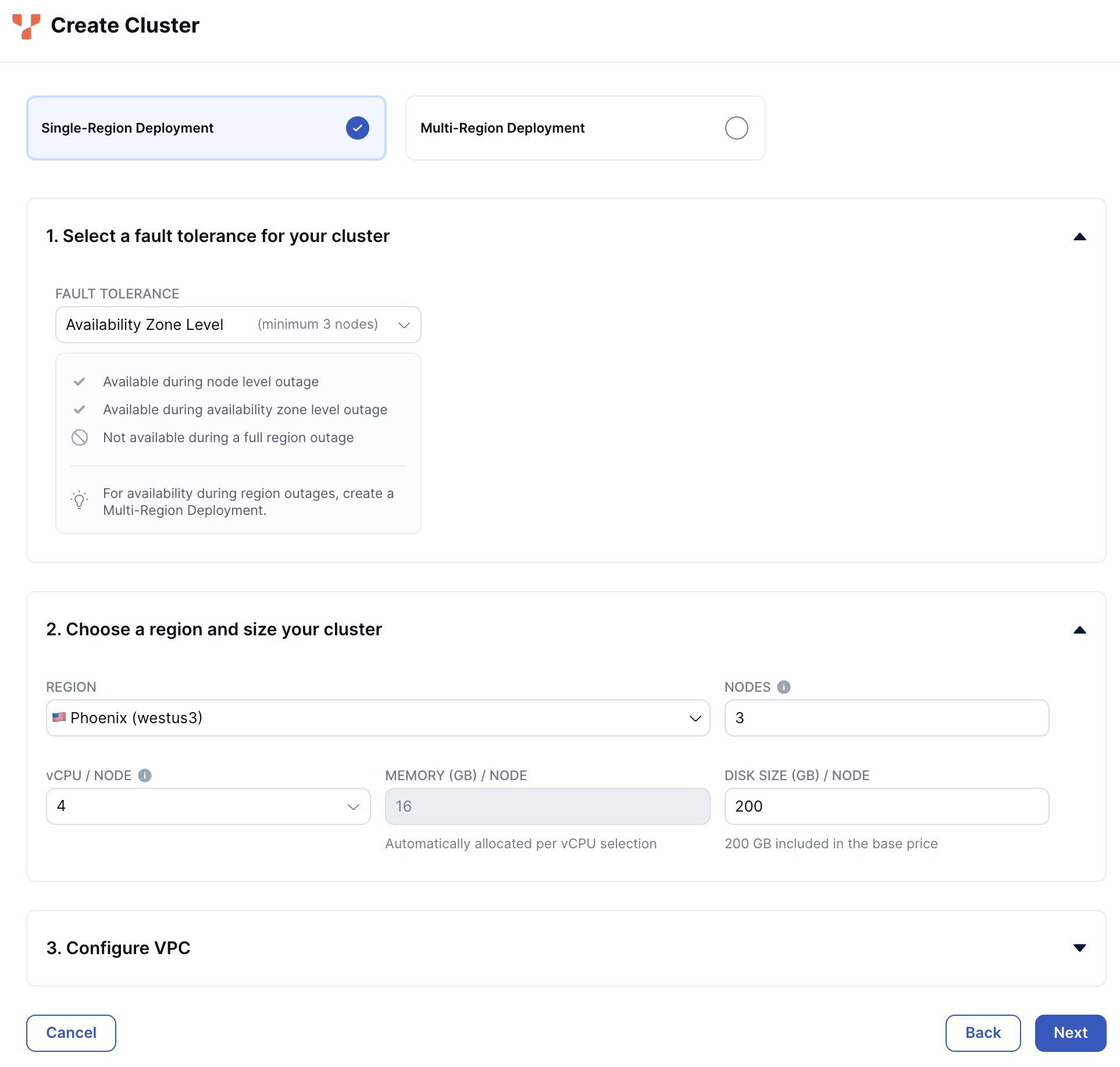 Deploy a 3-node YugabyteDB Aeon cluster to Azure