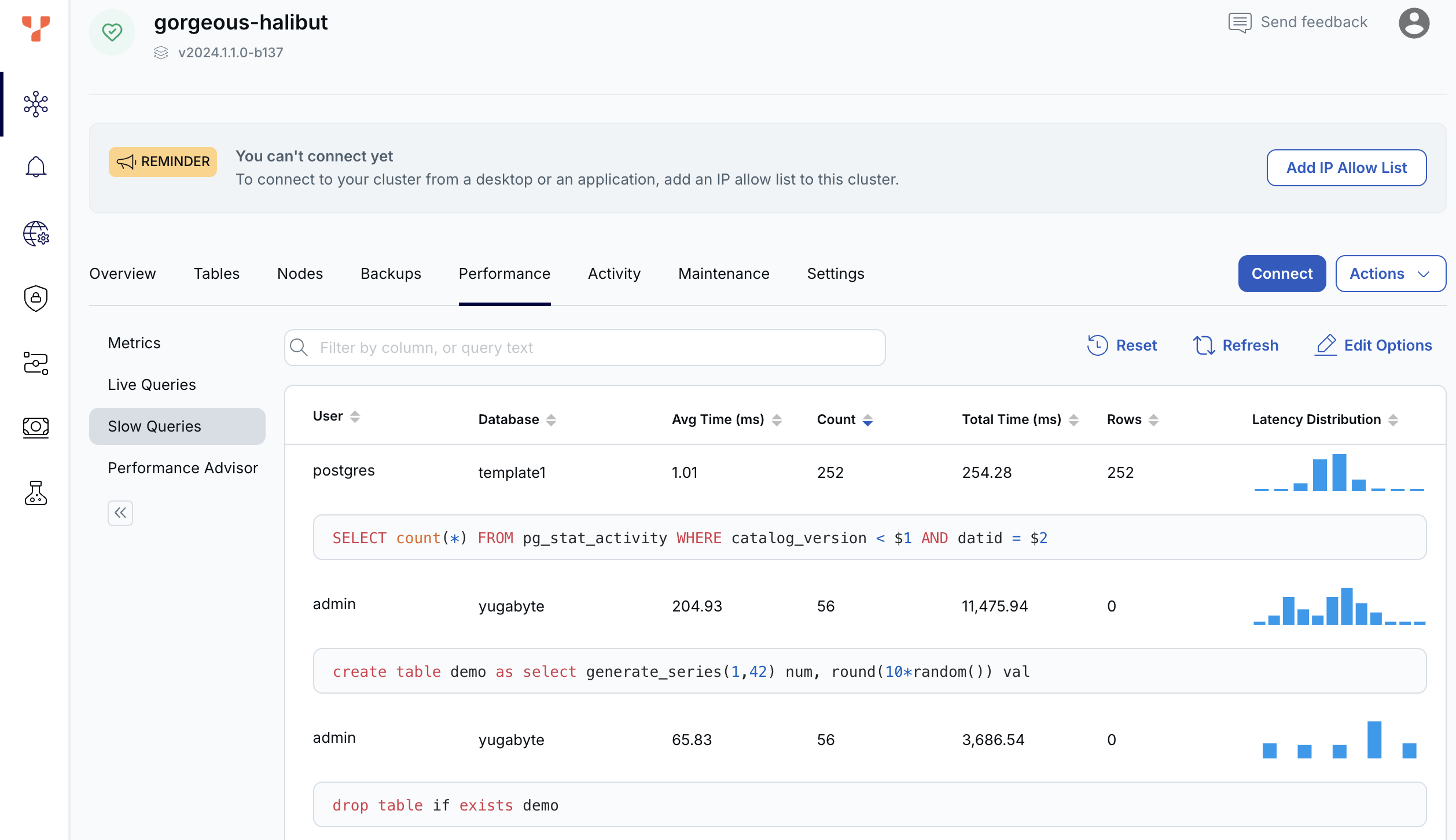 Cluster Slow Queries