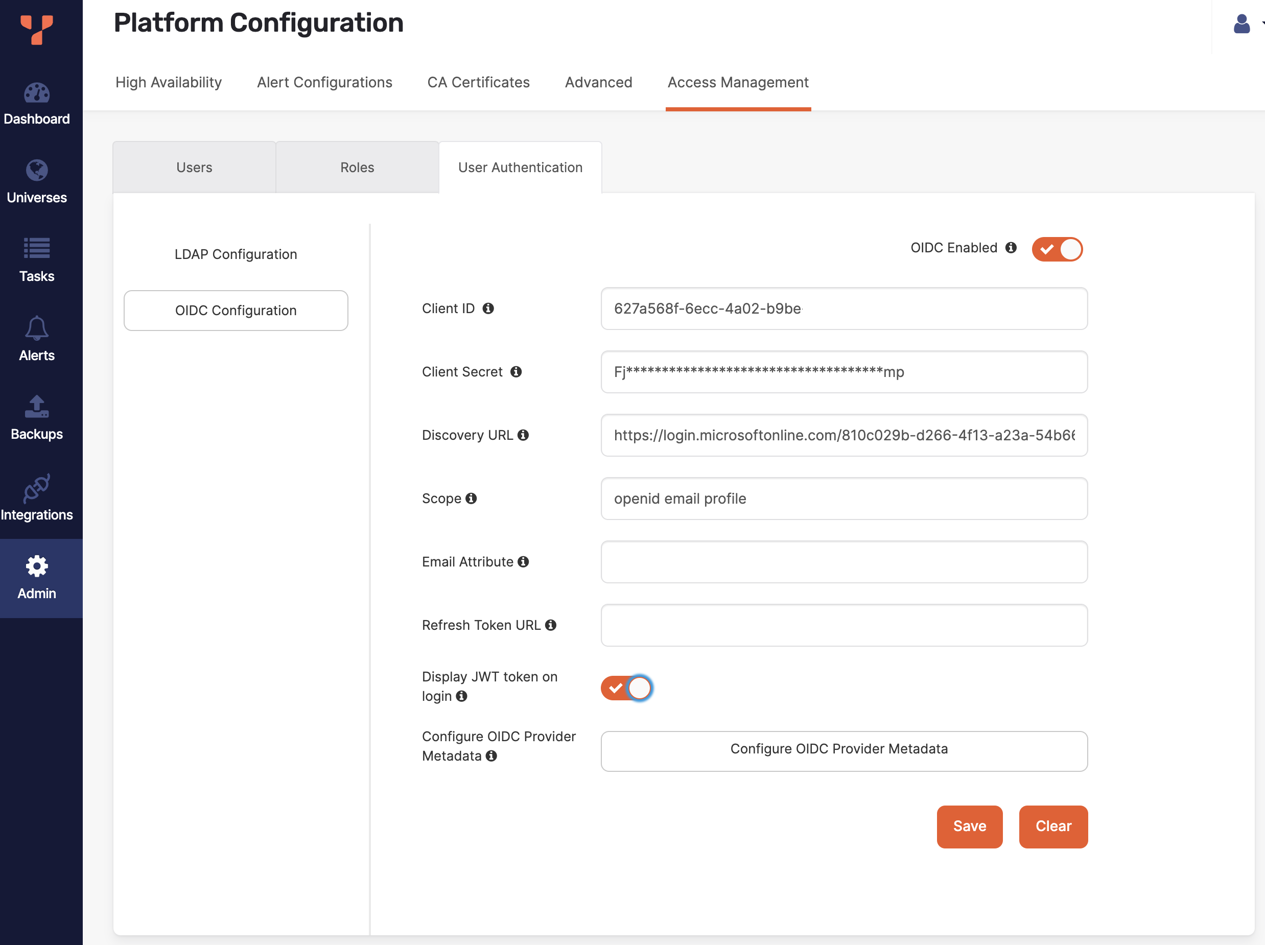 OIDC authentication