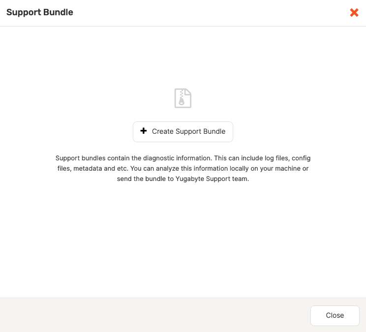 Create support bundle